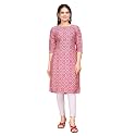 Women39s Straight Fit Printed Crepe Kurta Casual