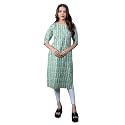 Women39s Straight Fit Printed Crepe Kurta Casual