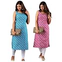 Women39s Straight Fit Printed Crepe Kurta Casual