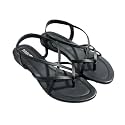 Women39s Strappy Flat Sandals Black and Peach