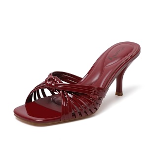 Womens Strappy Square Open Toe Kitten Heels