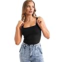 Women39s Stretchable Cotton Tank Top Square Neck