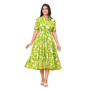 Womens Stylish Floral Printed One-Piece Maxi Dress