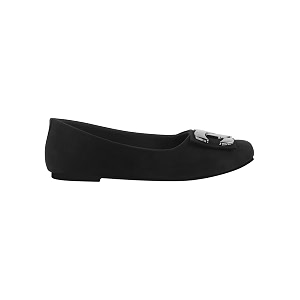 Womens Suede Ballet Flats with Decorative Buckle