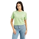 Women39s Textured Light-Green Crew Neck Top