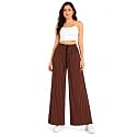 Women39s Textured Wide Leg Pants Brown Elastic