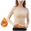 Women's Thermal Underwear Tops Velvet Camisole Apricot Sexy Stretchy Slim-Fit Body Shaper Vest Shirt (Suitable for 40-65 kg Weight) (Size: S, M, L) (Bust Size : 66 to 130 CM)