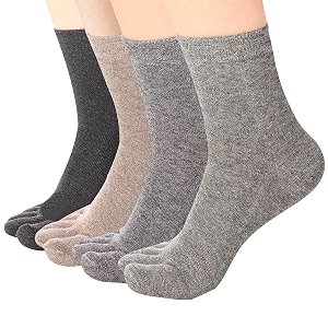 women39s toe socks cotton crew five finger socks for running athletic 4 pack by meaiguo