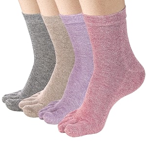 women39s toe socks cotton crew five finger socks for running athletic 4 pack by meaiguo