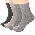 Women's Toe socks Cotton Crew Five Finger Socks For Running Athletic 4 Pack By Meaiguo