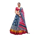 Women's Trending Designeer Tussar Silk Lehenga Choli Print with Foil Work With Unstitched Blouse Patola Print Adorned with Foil Work For Navrati || Wedding