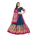 Women's Trending Designeer Tussar Silk Lehenga Choli Print with Foil Work With Unstitched Blouse Patola Print Adorned with Foil Work For Navrati || Wedding