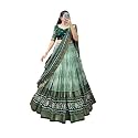 Women's Trending Designeer Tussar Silk Lehenga Choli Print with Foil Work With Unstitched Blouse Patola Print Adorned with Foil Work For Navrati || Wedding