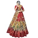 Women's Trending Designeer Tussar Silk Lehenga Choli Print with Foil Work With Unstitched Blouse Patola Print Adorned with Foil Work For Navrati || Wedding