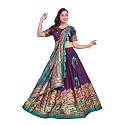 Women's Trending Designeer Tussar Silk Lehenga Choli Print with Foil Work With Unstitched Blouse Patola Print Adorned with Foil Work For Navrati || Wedding