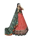 Women's Trending Designeer Tussar Silk Lehenga Choli Print with Foil Work With Unstitched Blouse Patola Print Adorned with Foil Work For Navrati || Wedding