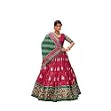 Women's Trending Designeer Tussar Silk Lehenga Choli Print with Foil Work With Unstitched Blouse Patola Print Adorned with Foil Work For Navrati || Wedding