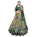 Women's Trending Designeer Tussar Silk Lehenga Choli Print with Foil Work With Unstitched Blouse Patola Print Adorned with Foil Work For Navrati || Wedding
