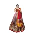Women's Trending Designeer Tussar Silk Lehenga Choli Print with Foil Work With Unstitched Blouse Patola Print Adorned with Foil Work For Navrati || Wedding