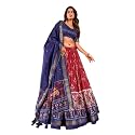 Women's Trending Designeer Tussar Silk Lehenga Choli Print with Foil Work With Unstitched Blouse Patola Print Adorned with Foil Work For Navrati || Wedding
