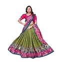 Women's Trending Designeer Tussar Silk Lehenga Choli Print with Foil Work With Unstitched Blouse Patola Print Adorned with Foil Work For Navrati || Wedding