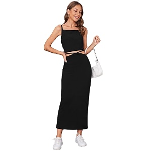 Womens Two-Piece Co-ord Sets-Crop Top and Wide-Leg