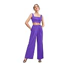Women39s Two-Piece Co-ord Sets-Crop Top and Wide-Leg