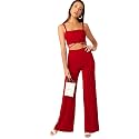 Women39s Two-Piece Co-ord Sets-Crop Top and Wide-Leg