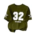 Women39s Typography Round Neck Cotton-Blend T-Shirts Oversized