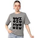 Women39s Typography Round Neck Cotton-Blend T-Shirts Oversized
