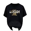 Women39s Typography Round Neck Cotton-Blend T-Shirts Oversized