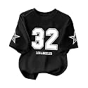 Women39s Typography Round Neck Cotton-Blend T-Shirts Oversized