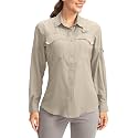 Women's UPF 50+ Sun Protection Shirts Long Sleeve for Fishing Hiking Safari