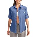 Women's UPF 50+ Sun Protection Shirts Long Sleeve for Fishing Hiking Safari
