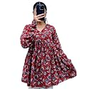 Women39s V Neck Anarkali Short Kurti for