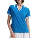 Women's V-Neck Golf Polo Shirt, Soft Stretch UPF 50+