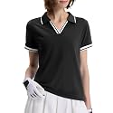 Women's V-Neck Golf Polo Shirt, Soft Stretch UPF 50+