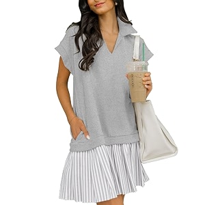 Womens V Neck Short Sleeve Summer Dress