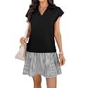Women39s V Neck Short Sleeve Summer Dress