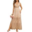 MERMAID'S CLOSET Women's Off Shoulder Lace Maxi Dress Boho Wedding Party