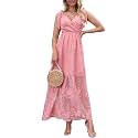 MERMAID'S CLOSET Women's Off Shoulder Lace Maxi Dress Boho Wedding Party