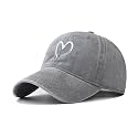 Women's Vintage Washed Baseball Cap Adjustable Cute Heart Graphic Cotton Dad Hat