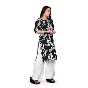 Womens Viscose Floral Regular Kurta