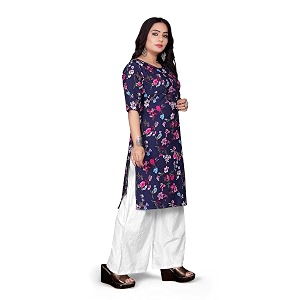 Womens Viscose Floral Regular Kurta