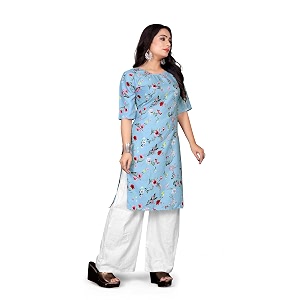 Womens Viscose Floral Regular Kurta