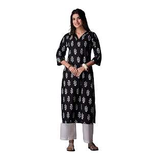 Womens Viscose Rayon Printed A-Line Kurta -