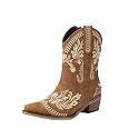 Women39s Western Ankle Booties Pointed Toe Cowgirl