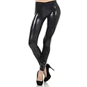 Women39s Wet Look Shiny Faux Leather Metallic