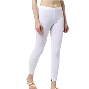 Womens White Ankle Length Leggings