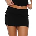 Women's White Mini Skirt Mid-Waist Stretch Fitted Bodycon Short Mini Skirts 0022